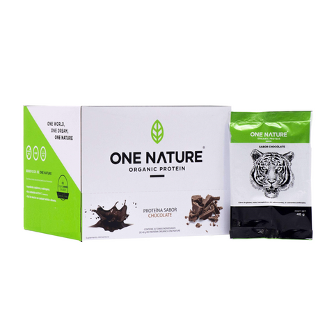 Image of Proteína orgánica One Nature en sobre de Chocolate (25 piezas)
