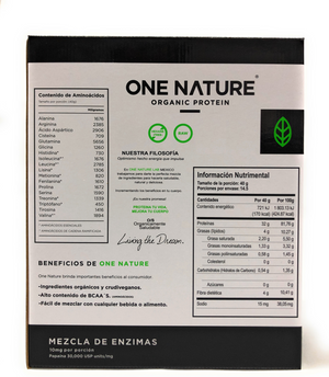 Proteína Orgánica One Nature 580g (Chocolate, Vainilla, Mocha)