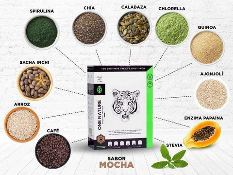 Image of Proteína orgánica One Nature Vainilla, Chocolate, Mocha – 1.3 kg