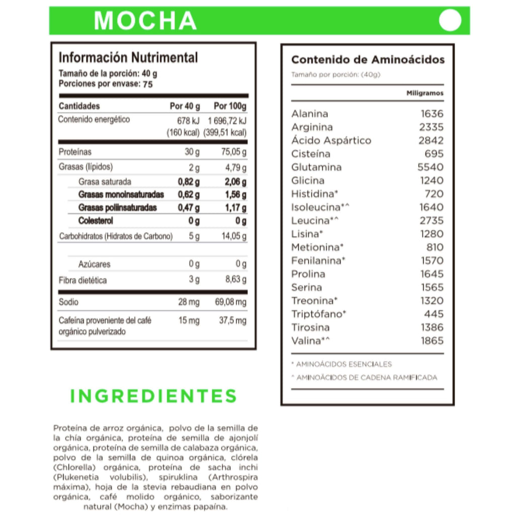 Proteína orgánica One Nature Vainilla, Chocolate, Mocha – 3kg - One Nature Organic