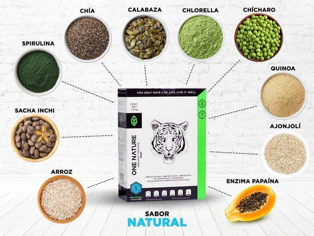 Proteína orgánica One Nature sabor natural – 1.3 kilogramos